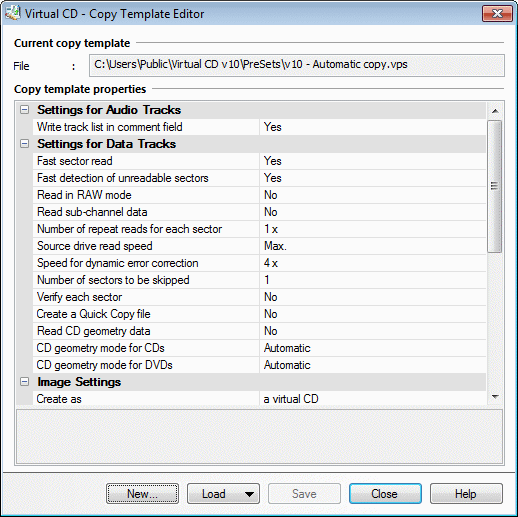Copy Template Editor